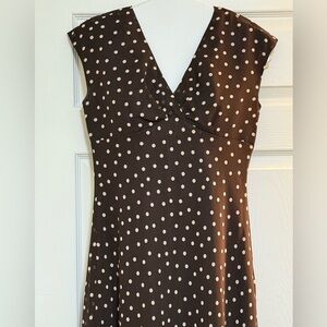 Jones Wear Chocolate Dress with Cream Dots